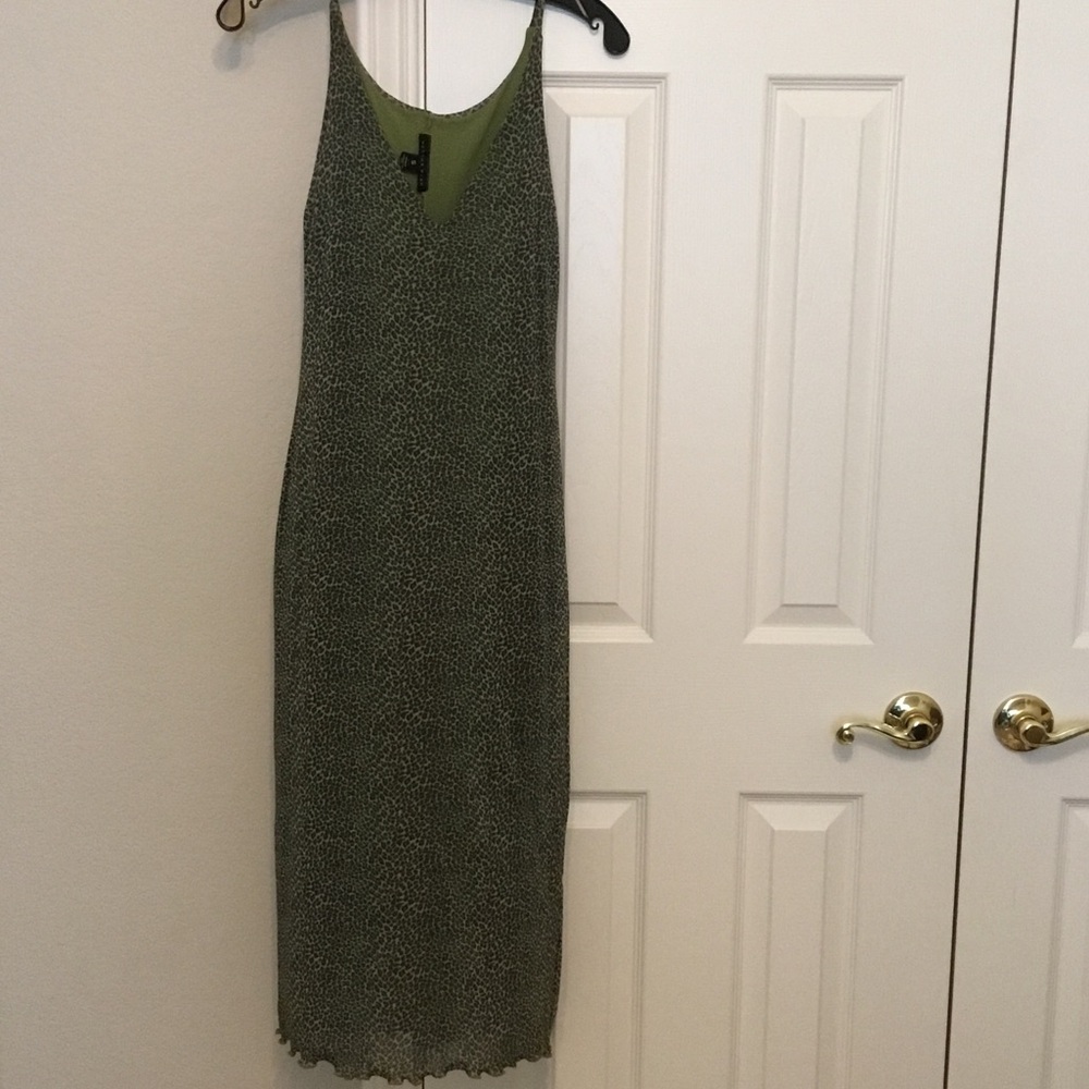 WestonWear Dress, green & blackish leopard print in Size S